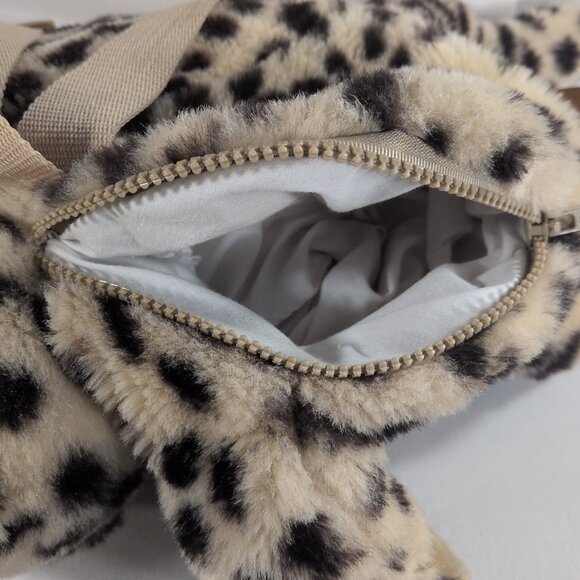 Jay Gur Leopard Cheetah Plush Backpack Beige Brown Spots Bag Vintage 90s Gurilla - Picture 7 of 14